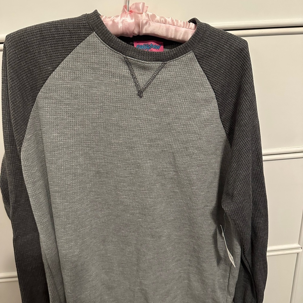 PacSun Gray Textured Long Sleeve Top